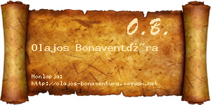 Olajos Bonaventúra névjegykártya
